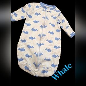 *1005 whale zip sleep sack Boys 0-3 months